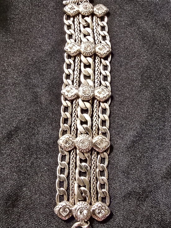 Brighton Jewelry - RETIRED VINTAGE Brighton Fortino multistrand rhinestone chain  bracelet